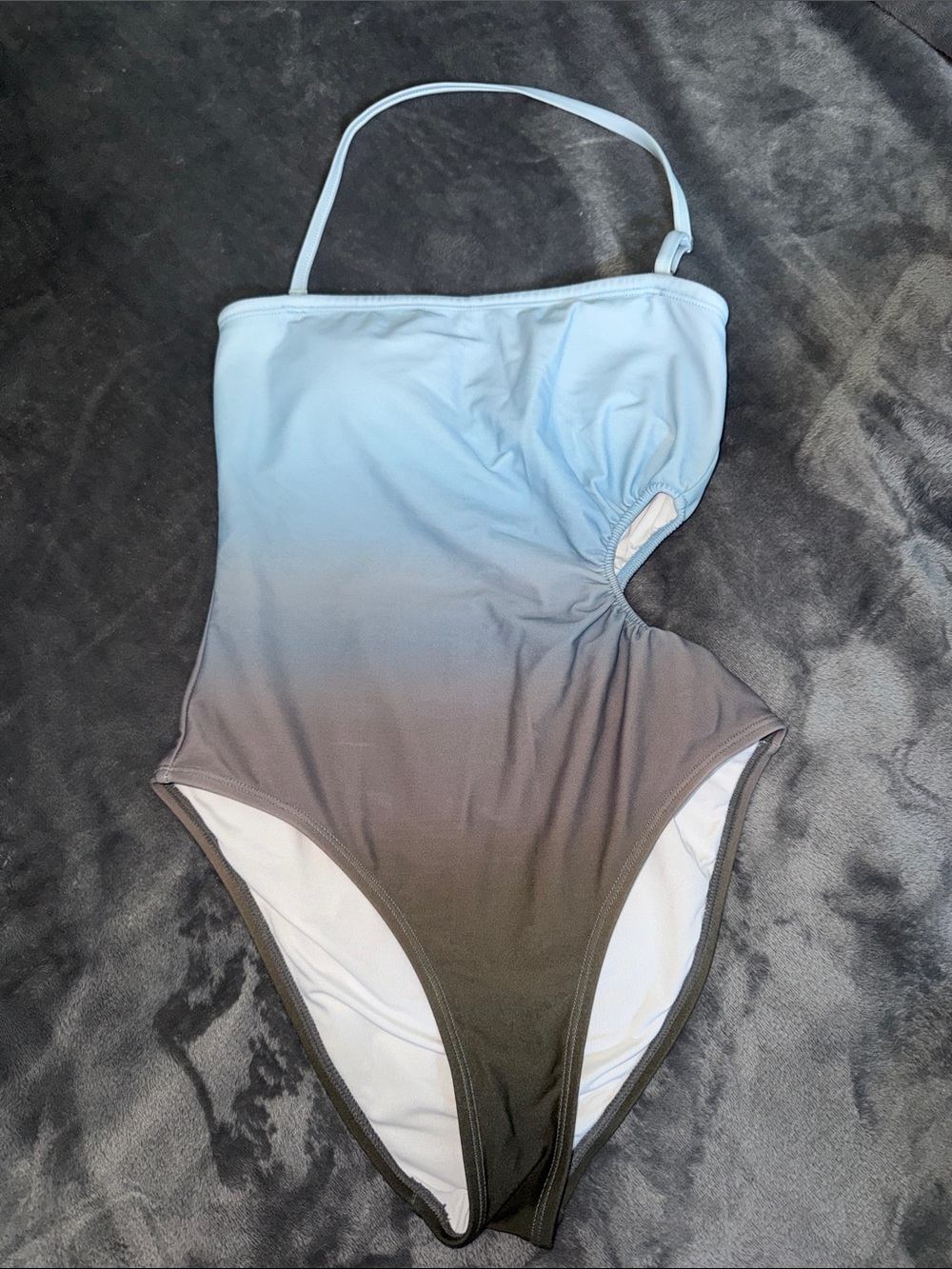 4 DKNY Women's Ombre One-Piece Swimsuit - Light Blue to Gray